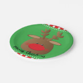 Weihnachtsfeiertag Rentier Polka Dot Party Custom Pappteller (Schrägansicht)
