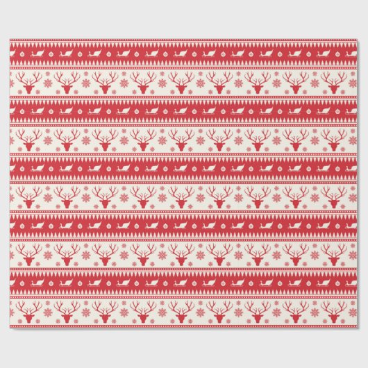 Weihnachtsfeiertag Rentier Santa Sleigh Geschenkpapier (Flach)