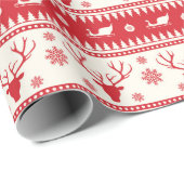 Weihnachtsfeiertag Rentier Santa Sleigh Geschenkpapier (Rolleneckpunkt)