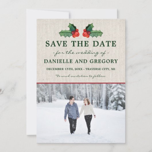 Weihnachtsfeiertag retten Datum Save The Date (Vorderseite)