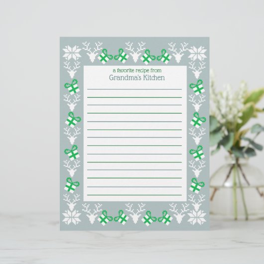 Weihnachtsfeiertag Rezept Papier (Stehend Vorderseite)