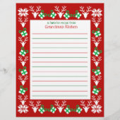 Weihnachtsfeiertag Rezept Papier (Vorderseite)