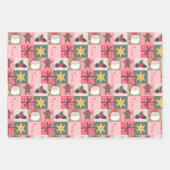 Weihnachtsfeiertag Rosa Dekorationspapier Geschenkpapier Set (Vorderseite)