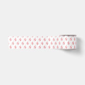 Weihnachtsfeiertag Rosa Flamingo Muster Satinband (Vorderseite)