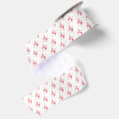 Weihnachtsfeiertag Rosa Flamingo Muster Satinband (Rückseite)