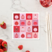 Weihnachtsfeiertag - Rosa und Rote karierte Orname Serviette (Beispiel)