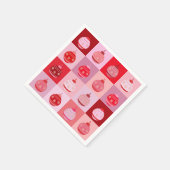 Weihnachtsfeiertag - Rosa und Rote karierte Orname Serviette (Ecke)