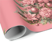 Weihnachtsfeiertag Rosa Weihnachtsbaum Geschenkwra Geschenkpapier (Rolleneckpunkt)