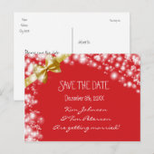 Weihnachtsfeiertag Rot & Bow Rett Datum Postkarte (Vorne/Hinten)