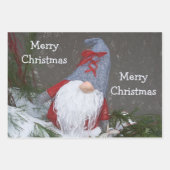 Weihnachtsfeiertag Rot Grau Rustikaler Gnome Geschenkpapier Set (Vorderseite 3)
