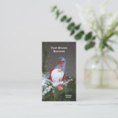 Weihnachtsfeiertag Rot Grau Rustikaler Gnome Visitenkarte (Stehend Vorderseite)