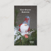 Weihnachtsfeiertag Rot Grau Rustikaler Gnome Visitenkarte (Vorderseite)