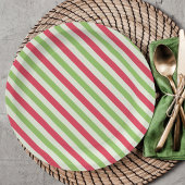 Weihnachtsfeiertag Rot Grün farbenfroh gestreift Pappteller
