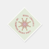 Weihnachtsfeiertag Rot Grün farbenfrohe Schneefloc Serviette (Ecke)