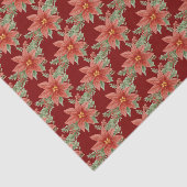 Weihnachtsfeiertag Rot Grünen Poinsettia Floral Seidenpapier (Ausschnitt)