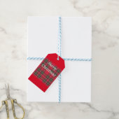 Weihnachtsfeiertag Rot Kariert Geschenkanhänger (Mit Garn)