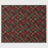 Weihnachtsfeiertag Rot und Grün Karierte Goldfolie Geschenkpapier (Flach)
