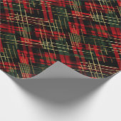 Weihnachtsfeiertag Rot und Grün Karierte Goldfolie Geschenkpapier (Ecke)