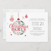 Weihnachtsfeiertag Rot und Grün Party Einladung (Vorne/Hinten)