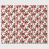 Weihnachtsfeiertag Roter Gingham Karo Bows Geschenkpapier (Flach)