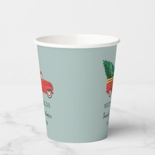 Weihnachtsfeiertag Roter LKW Party Pappbecher (Links)