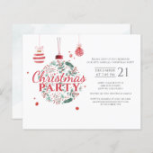 Weihnachtsfeiertag Rotes Grünes Party Einladung (Vorne/Hinten)