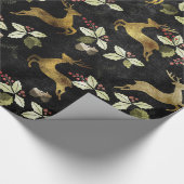 Weihnachtsfeiertag - Rotwild u. Mistelzweig Geschenkpapier (Ecke)