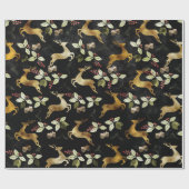 Weihnachtsfeiertag - Rotwild u. Mistelzweig Geschenkpapier (Flach)