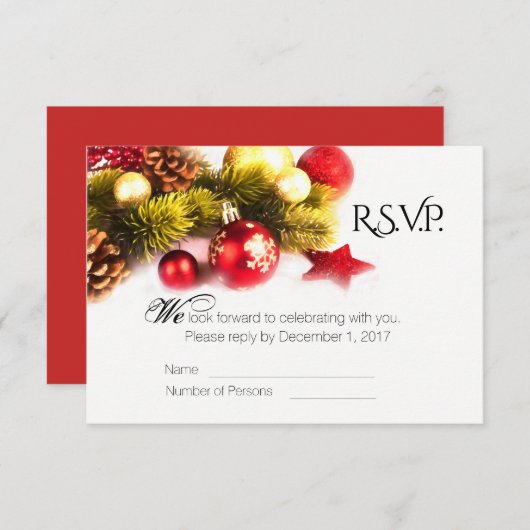 Weihnachtsfeiertag - RSVP-Karte Einladung (Vorne/Hinten)