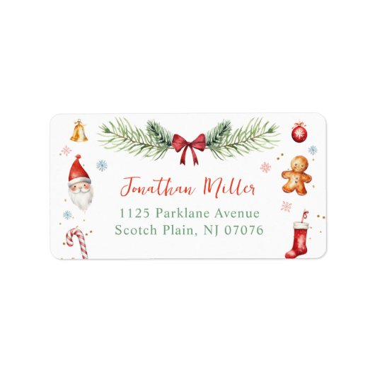 Weihnachtsfeiertag - Rücksendeadresse Adressaufkleber (Vorne)