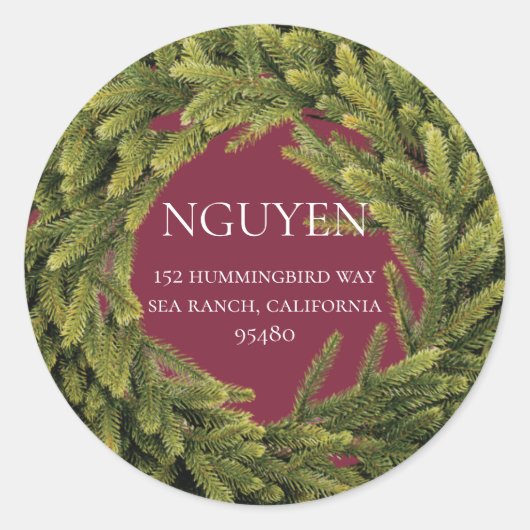 Weihnachtsfeiertag-Rücksendeadresse Runder Aufkleber (Vorderseite)