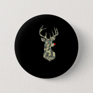 Weihnachtsfeiertag Rudolf Reindeer Red Nose Camouf Button