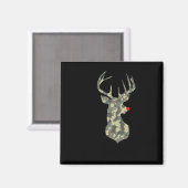 Weihnachtsfeiertag Rudolf Reindeer Red Nose Camouf Magnet (Vorderseite/Rückseite)