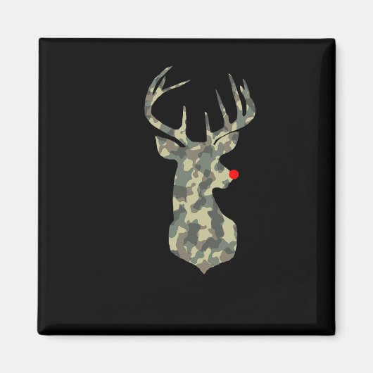 Weihnachtsfeiertag Rudolf Reindeer Red Nose Camouf Magnet (Vorne)