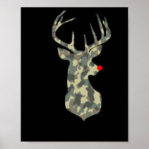 Weihnachtsfeiertag Rudolf Reindeer Red Nose Camouf Poster