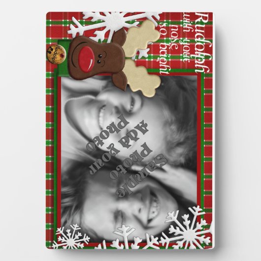 Weihnachtsfeiertag Rudolph Foto Frame Geschenk Fotoplatte (Vorderseite)