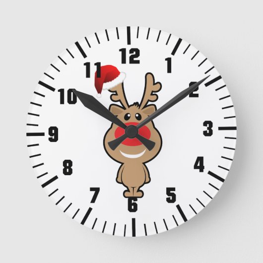 Weihnachtsfeiertag Runde Wanduhr (Vorderseite)