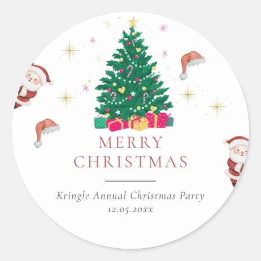 Weihnachtsfeiertag Runder Aufkleber (Vorderseite)