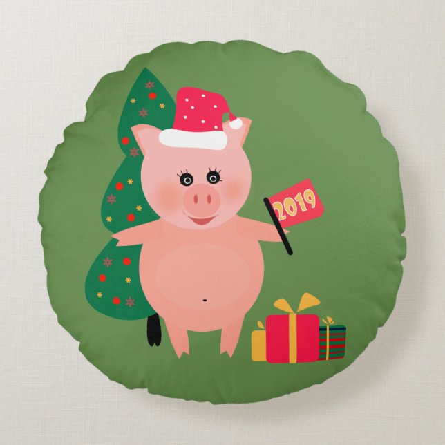 Weihnachtsfeiertag Rundes Kissen (Vorderseite)