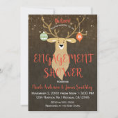 Weihnachtsfeiertag Rustikale Hirschdusche Verlobun Einladung (Vorderseite)