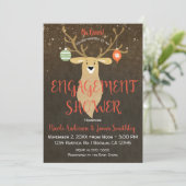 Weihnachtsfeiertag Rustikale Hirschdusche Verlobun Einladung (Stehend Vorderseite)