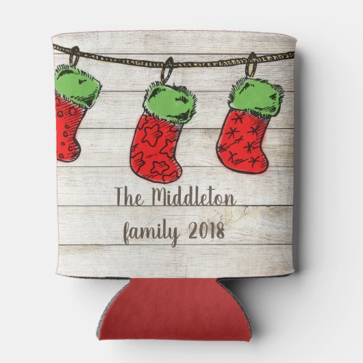 Weihnachtsfeiertag Rustikale Jahreszeit Gruß Persö Dosenkühler (Rückseite)