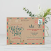 Weihnachtsfeiertag Rustikale Postkarte Einladung (Stehend Vorderseite)