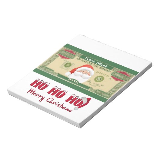 Weihnachtsfeiertag Santa Billion Candy Bar Wrapper Notizblock (Rotiert)