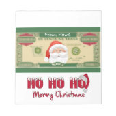 Weihnachtsfeiertag Santa Billion Candy Bar Wrapper Notizblock (Vorderseite)