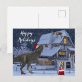 Weihnachtsfeiertag Santa Dinosaurier Postkarte (Vorne/Hinten)
