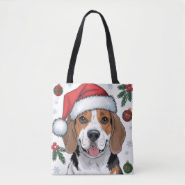 Weihnachtsfeiertag Santa Dog Beagle Tote Tasche