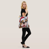 Weihnachtsfeiertag Santa Dog Bulldog Tote Tasche (Am Model)