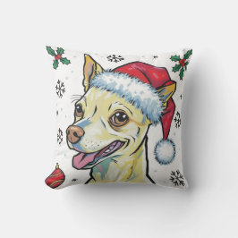 Weihnachtsfeiertag Santa Dog Chihuahua Throw Pillo Kissen