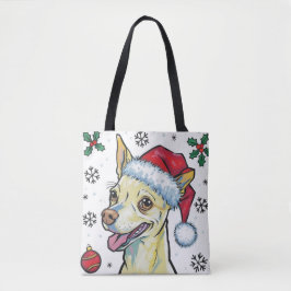 Weihnachtsfeiertag Santa Dog Chihuahua Tote Tasche
